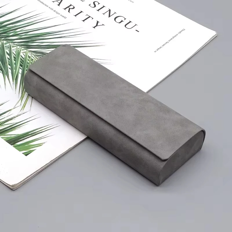 1/2 قطعة حافظة نظارات جلدية بسيطة قصر النظر البصرية الرجعية نظارات شمسية صندوق تخزين موضة للرجال والنساء #4