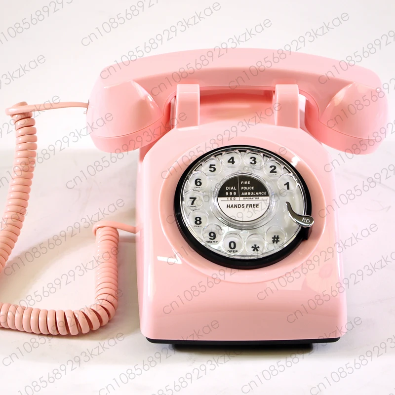 Classic Vintage Turntable Phone Retro Rotary Mechanical Bell Phone Home Hotel Antique Landline Phone