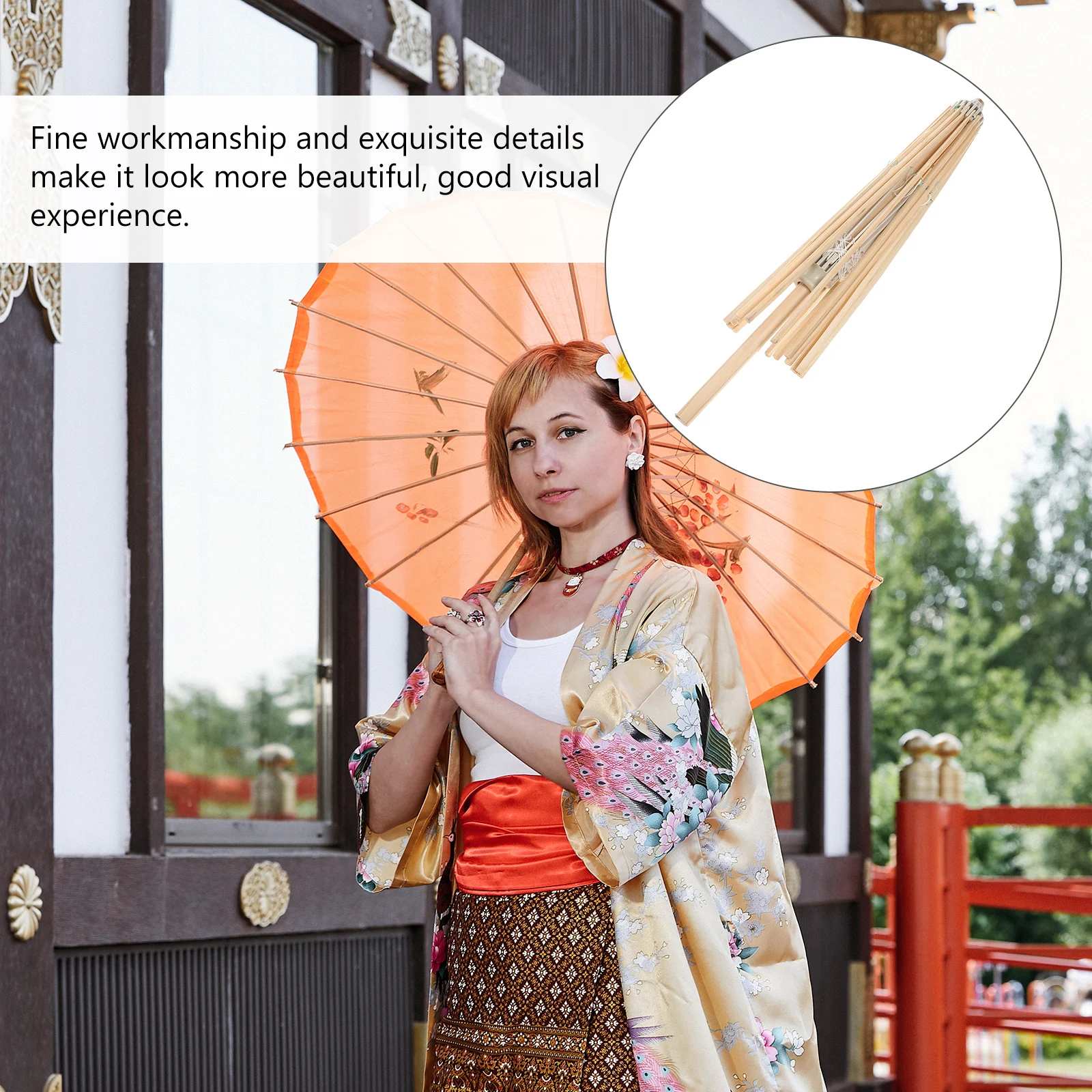 

Oiled Paper Umbrella Support Rustic Wooden Stand Craft Frame for Oil Paper Umbrellas Holiday Wedding Decor DIY Painting Supplies