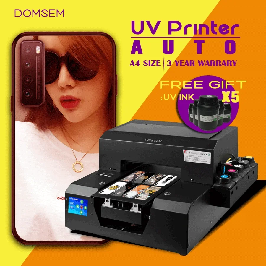 

DOMSEM 3D Emboss A4 UV Flatbed Printer For Phone Case