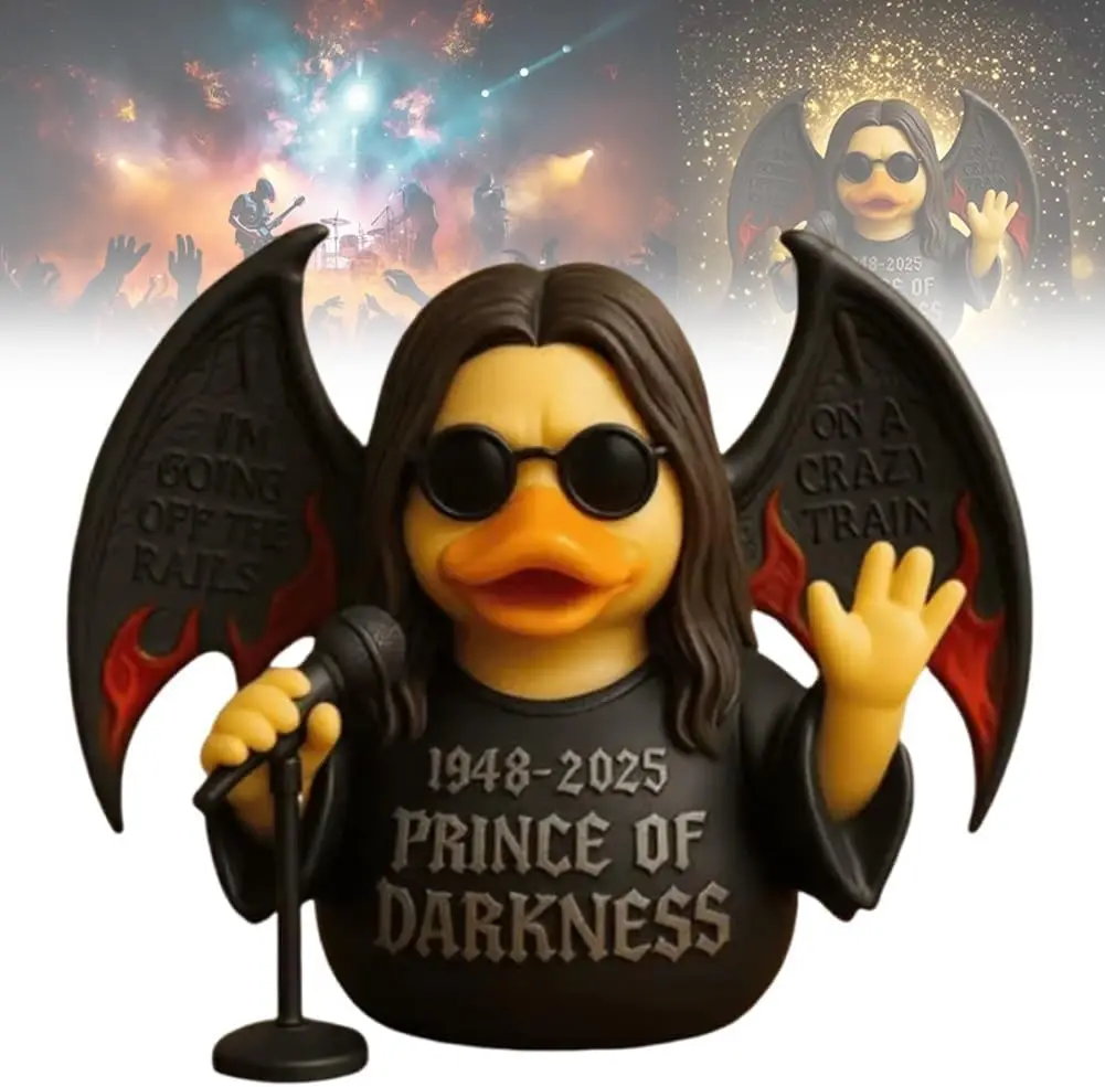 

Darkness Duck Unique Funny Tribute Ducks Collectibles Figure Cute Duck Ornaments Mini Home Crafts Decorations Music Ducking Orna