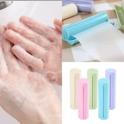 1 Roller Mini Paper Soap Disposable Soap Paper Roller Travel Soap Papers Washing Hand  Bath Clean Scented Slice Sheets