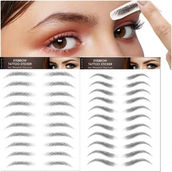 Black Eyebrows Makeup Tattoos False Women Sticker Water-based Hair-liked Long Lasting Waterproof Stickers for Brow Shaping