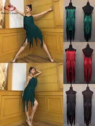 Latin Dance Dress Heavy Industry Irregular Tassel Cha Cha Tango Female Adult Standard Stage Professional Clothing