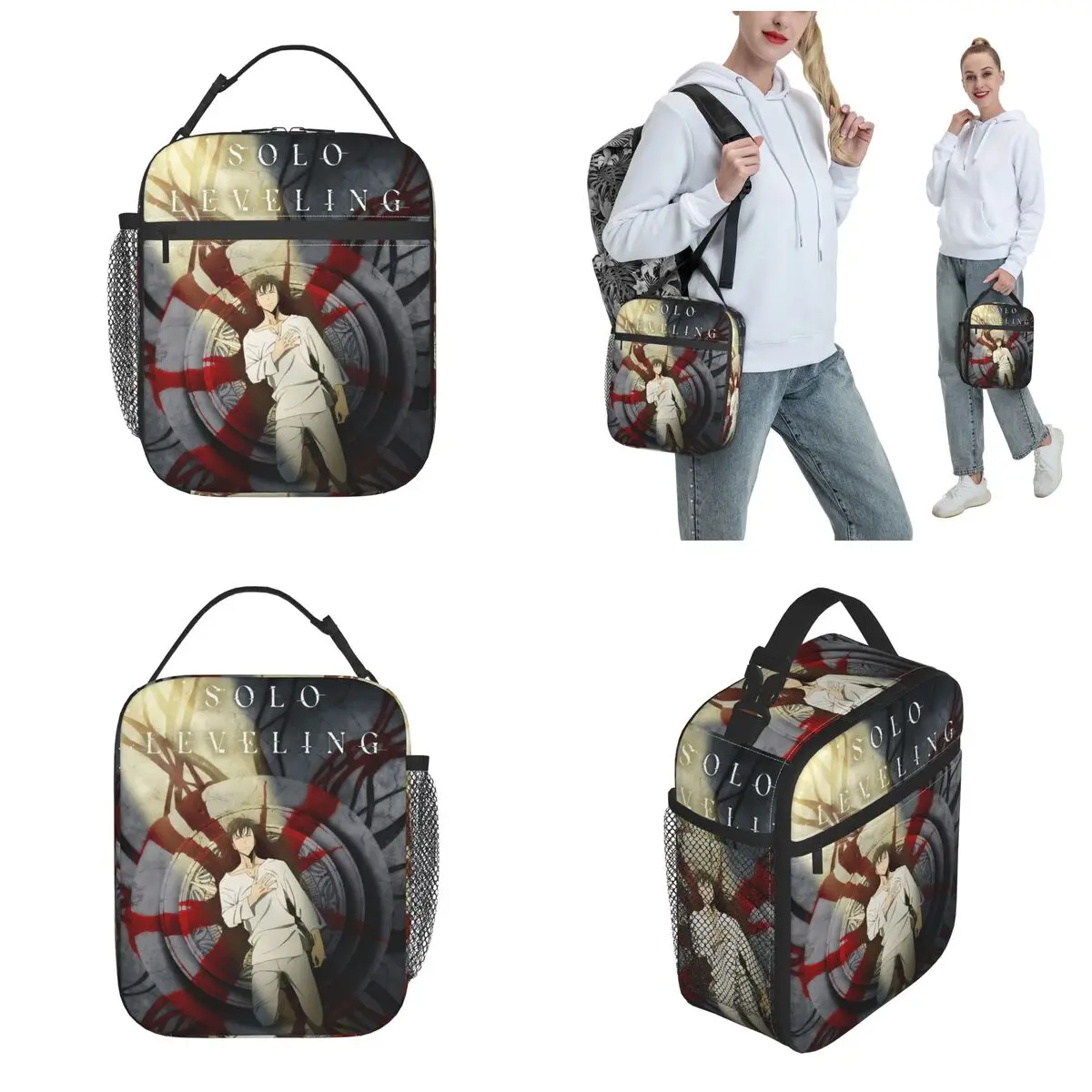 Insulated Lunch Tote Bag Anime Solo Leveling Merch Storage Food Box Causal Cooler Thermal Bento Box For Picnic