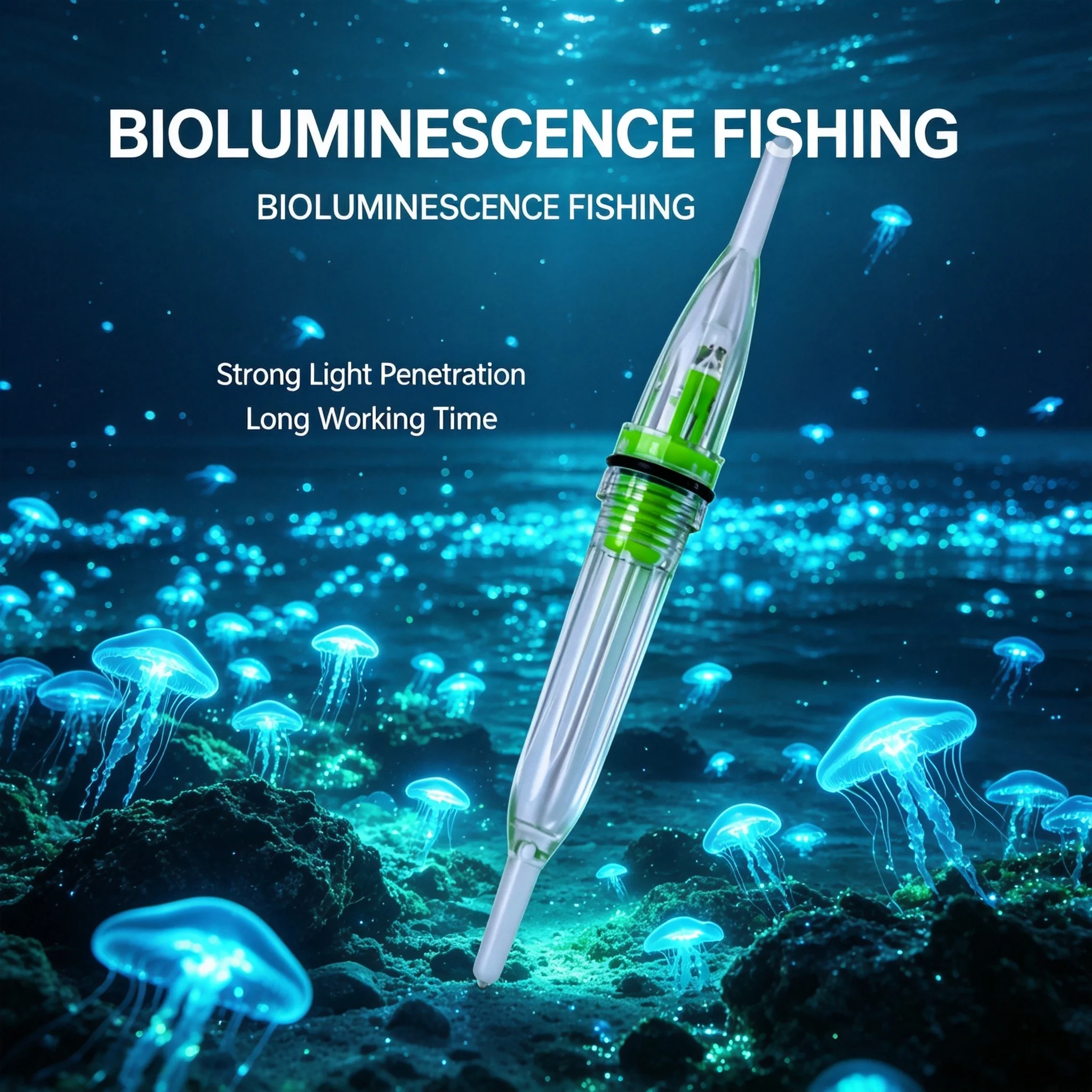 5Pcs Waterproof LED Fishing Lure Lights Green & Colorful Optional Squid Fish Attractor Lamp (No Battery) Underwater Fishing