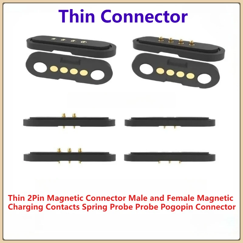 1/5 Set  Thin 2Pin Magnetic Connector Male and Female Magnetic Charging Contacts Spring Probe Probe Pogopin Connector