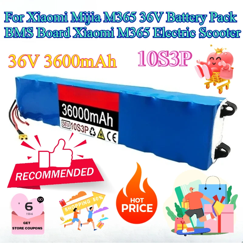

10S3P 36V 3600mAh for Xiaomi Mijia M365 36V Battery Pack BMS Board Xiaomi M365 Electric Scooter