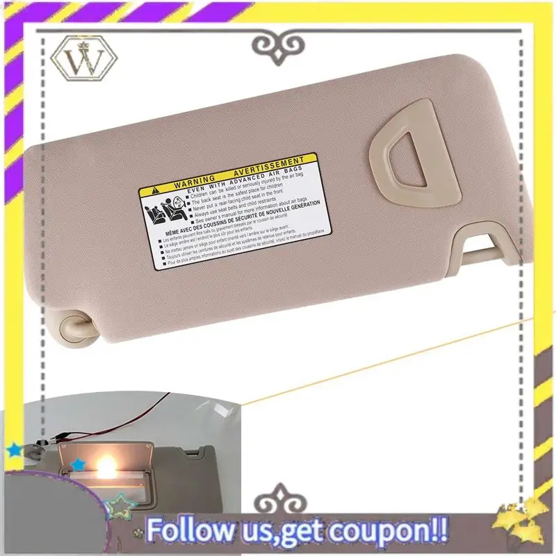 

ABXV-83280-TA5-A51ZA Beige Left Side Car Sunvisor Shade Replacement Sun Visor With Light Makeup Mirror For Honda Accord 2008-201