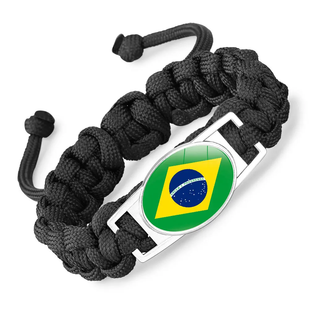 

Paracord Bracelet Adjustable With Flag Logo Outdoor Tactical Survival Wristband Fashion For Women Men Military Veterans