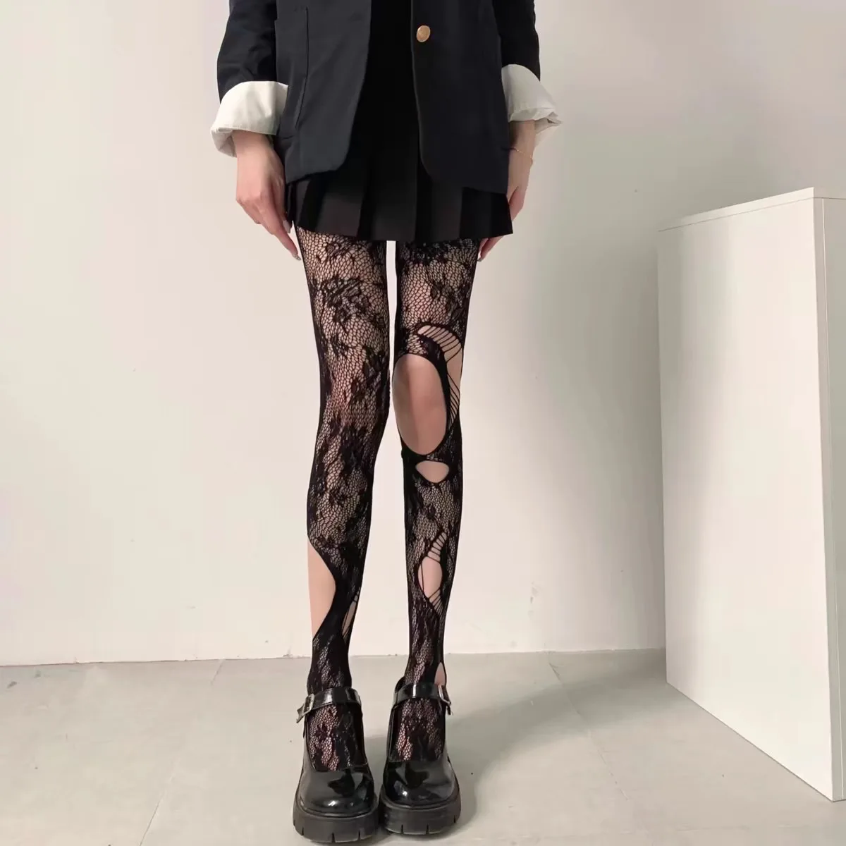 Frühling Sommer Dünne Party Club Strumpfhosen Dunkle Ausgehöhlte Fishnet Strümpfe Frauen Gothic Spinne Web Fisch Net Schwarz Seide Strumpfhosen