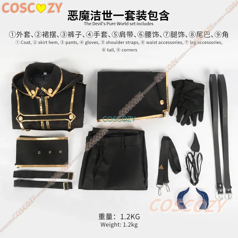 Kostium Yiyi Yoichi 2025 Strój Diabła Demon Isagi Czarny Mundur Spodnie Zegar Rękawiczki Rogi Anime Blue Lock Cosplay Cos