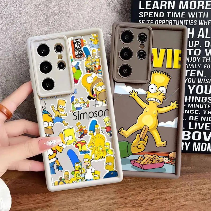 Silicone Case for Samsung Galaxy S23 S24 S25 Ultra S22 S20 FE S21 Plus Note 20 Shockproof Phone Cover Disney Homer S-Simpson