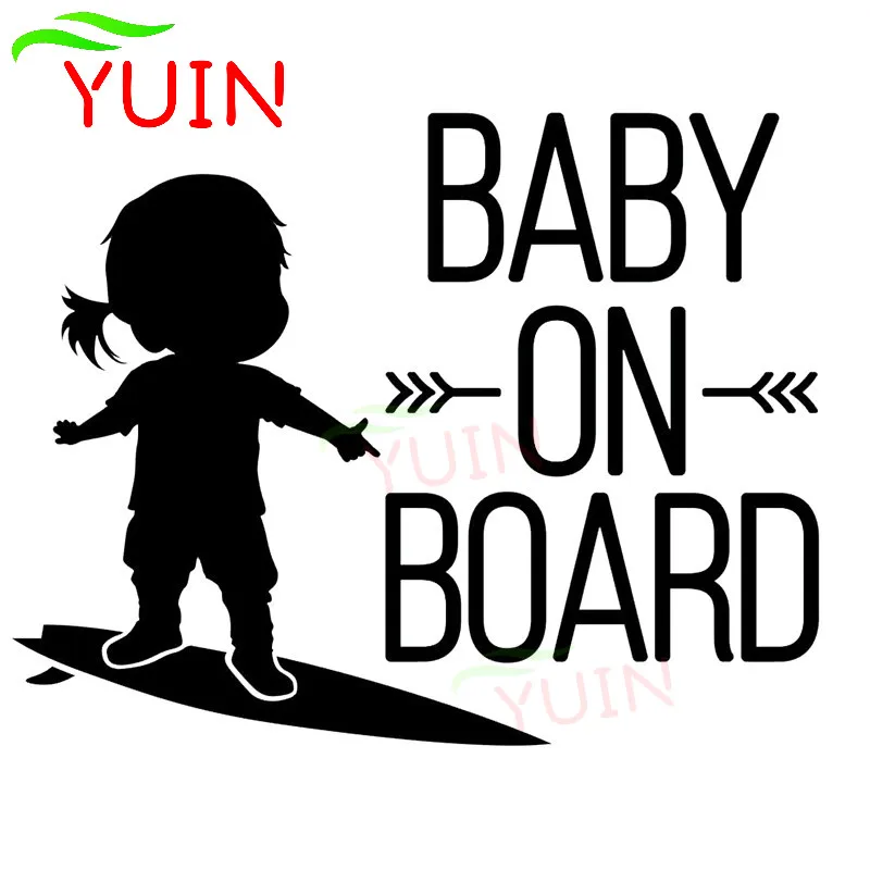 On The Baby on The Car Warning Car Sticker Boy on The Snowboard Fashion PVC Decorative Accessories Anti-ultraviolet Stickers