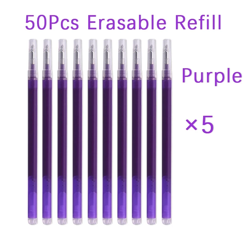 50 Pcs/Set 0.7mm Erasable Pen Refill Rod Magic Erasable Gel Pen for Pilot Frixion Blue Black Ink Office Stationery Writing