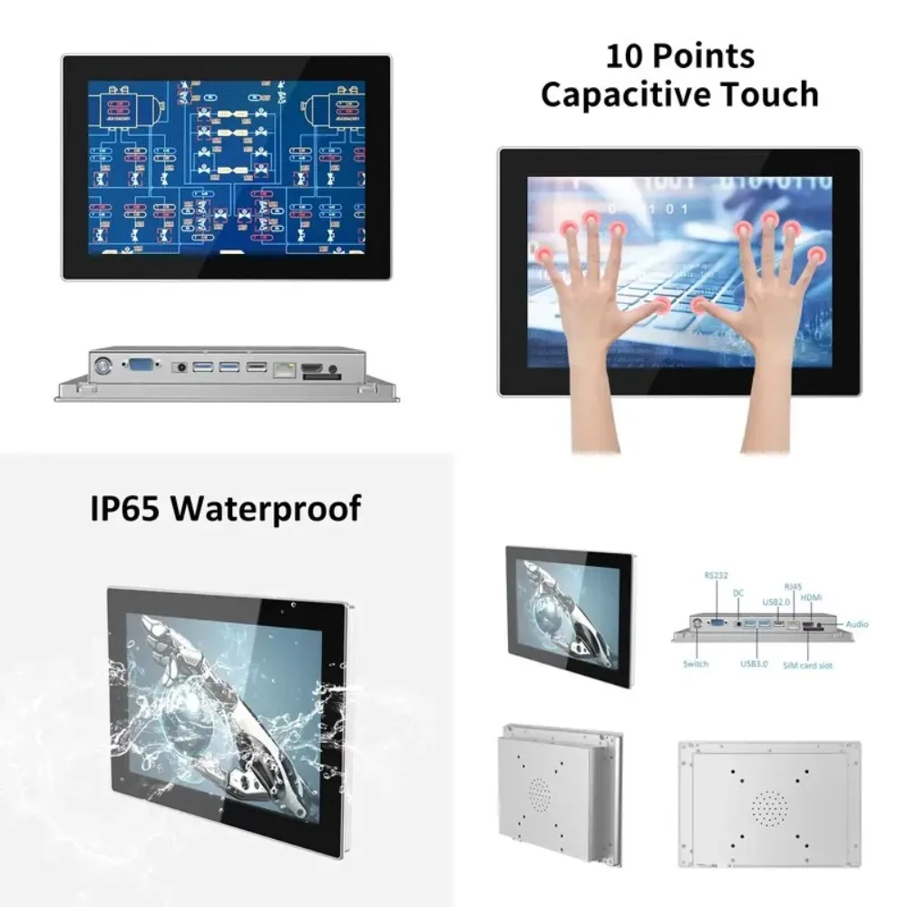 Industrial Touch Screen IP65 LCD Embedded Industrial Touch 7 10.1 13.3 15.6 21.5 inch Industrial