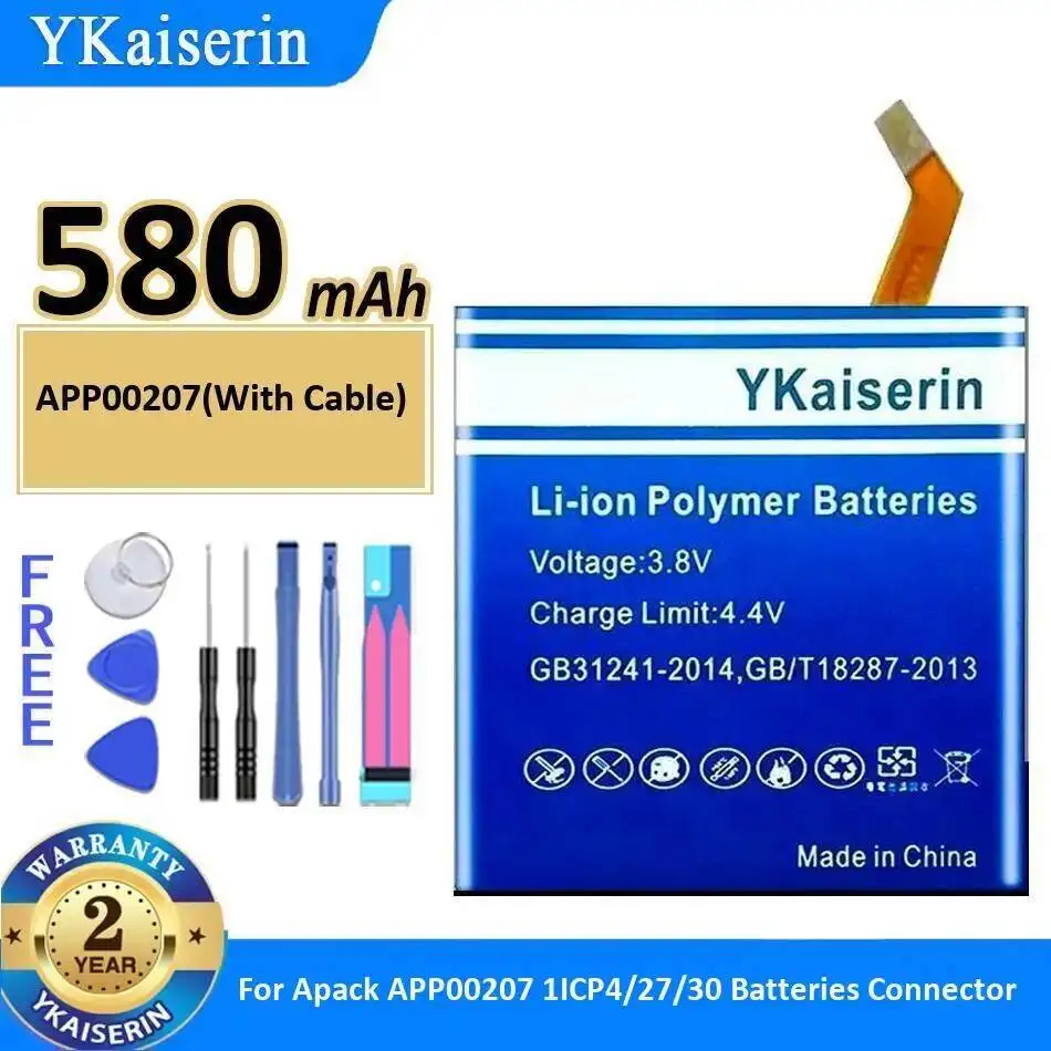 580Mah APP00207 com energia confiável da bateria estável do relógio do cabo para Apack 1ICP4 27 30