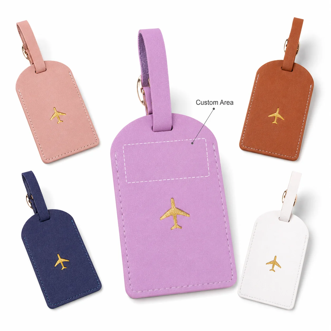 Custom Airplane Luggage Tag - Creative Laser Engraved Name and Phone Number, Personalized PU Boarding Pass