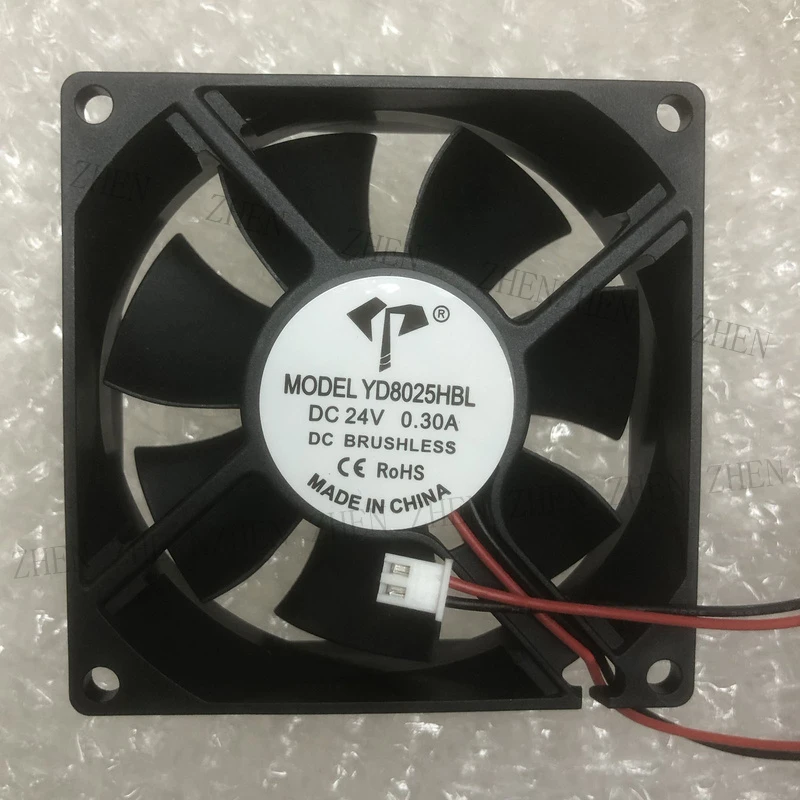 

S New for YD8025HBL DC24V 0.30A 2-Wire Dual Ball Cooling Fan#QW