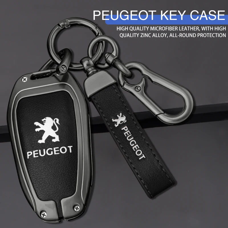 Zine Alloy Car Remote Key Case Shell Cover Protection Fob For Peugeot 308 408 508 2008 3008 4008 5008 Keyless Keychain Accessory