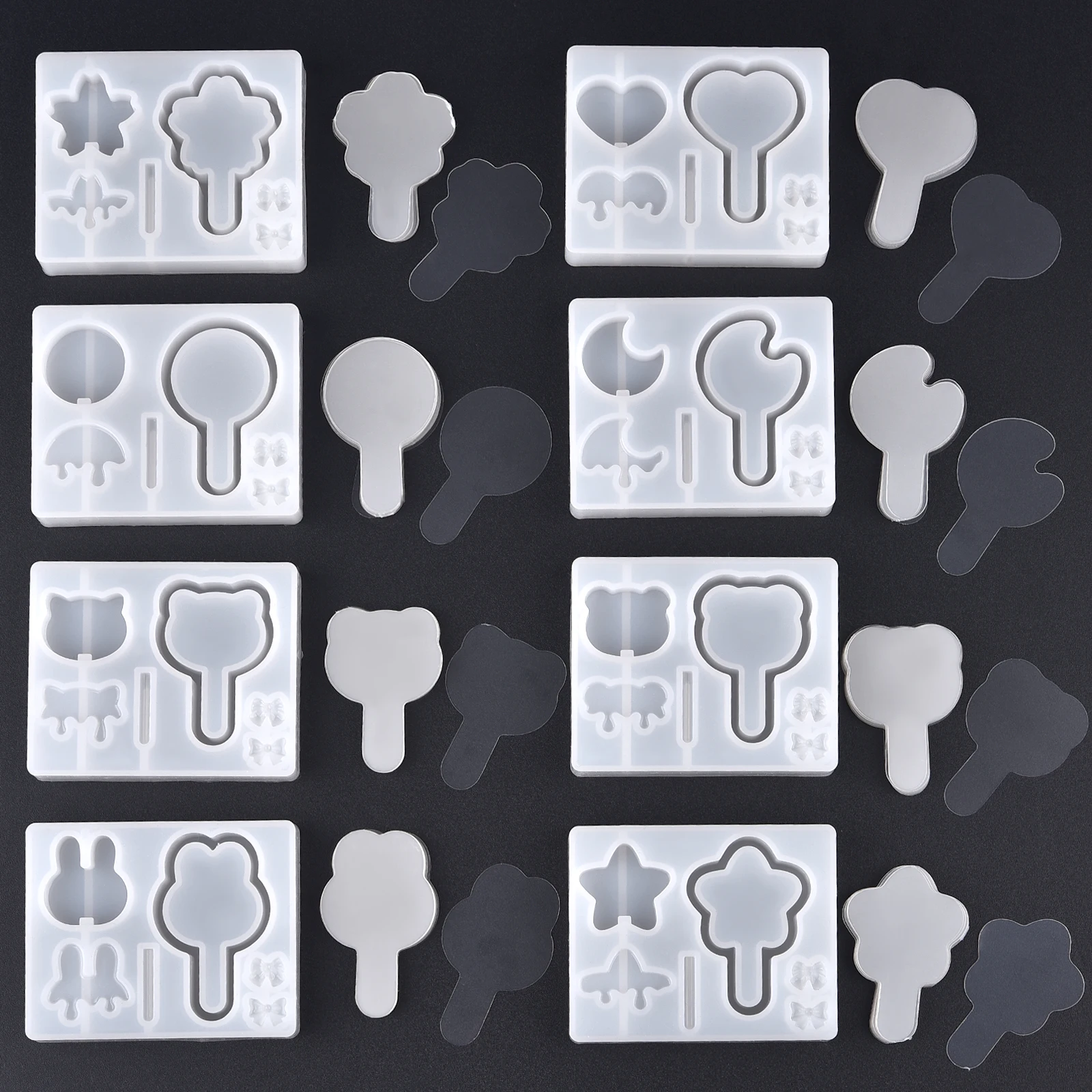 Moule à sucettes en Silicone, sable fluide, mignon, étoile, lapin, chat, bâton en forme de bâton, bricolage, cristal, résine transparente, bijoux