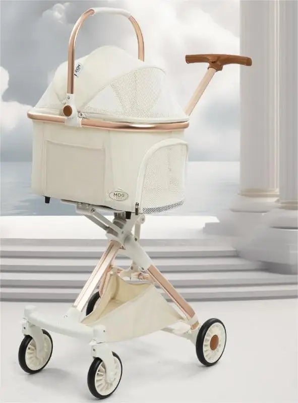 旅行用ペットトロリー 4輪 折りたたみ式 犬用ベビーカー トラベルバッグ 猫用カート キャリア 取り外し可能なペット子犬用ベビーカー