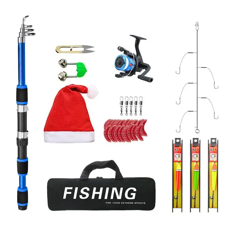 

Fishing Pole Combo Set Christmas Sea Saltwater Freshwater Kit Lightweight Foldable Rods Christmas Saltwater Freshwater Kit For