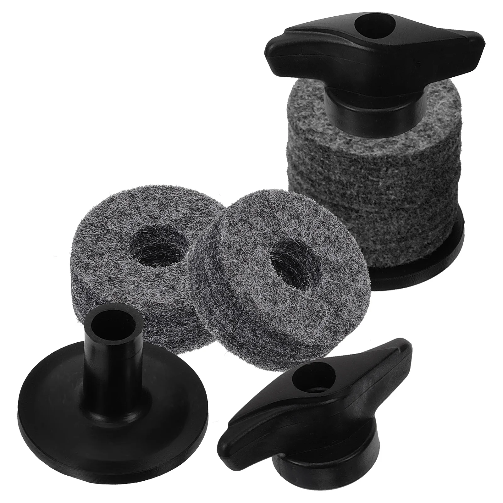 

2 Sets Drum Kit Accessories Cymbal Stands Holder Cotton Pads Supplies Grey Plastic