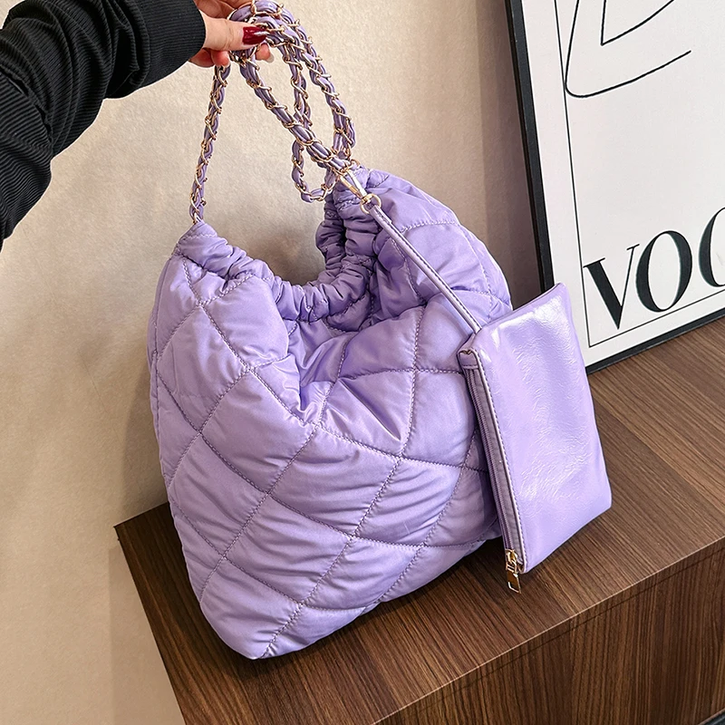 

Trendy Designer Nylon Padded Shoulder Bags for Women Handbags and Purses 2023 New Fashion Casual Totes Bags High Quality