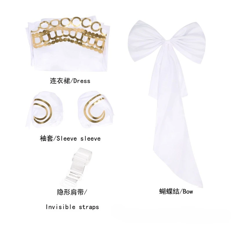 أزياء أنيمي الملكة الصفاء التأثيرية فستان أبيض طويل الأميرة ثوب القمر آلهة لعب الأدوار الزي للنساء موضوع الحفلات