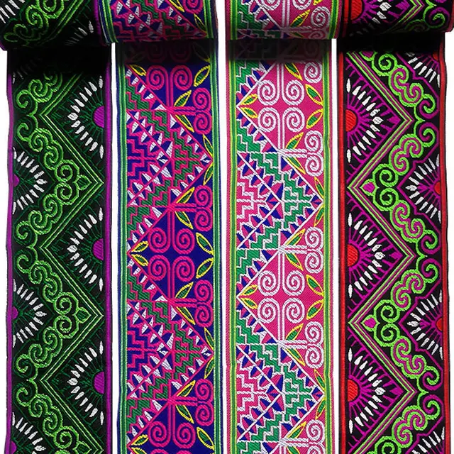 cinta étnica bordada para diseño DIY y joyería boho