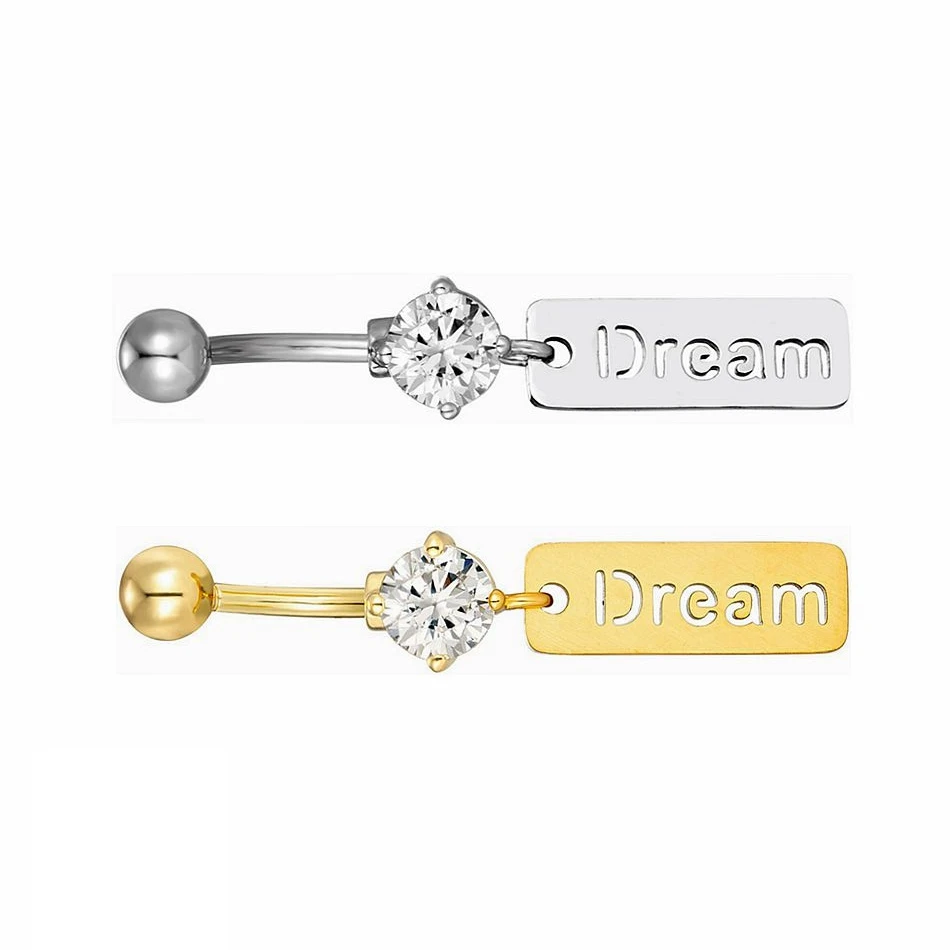 Stainless Steel Dream Belly Button Navel Piercing Rings Love Couple Friends Sister Jewelry Student Graduation Season Gifts