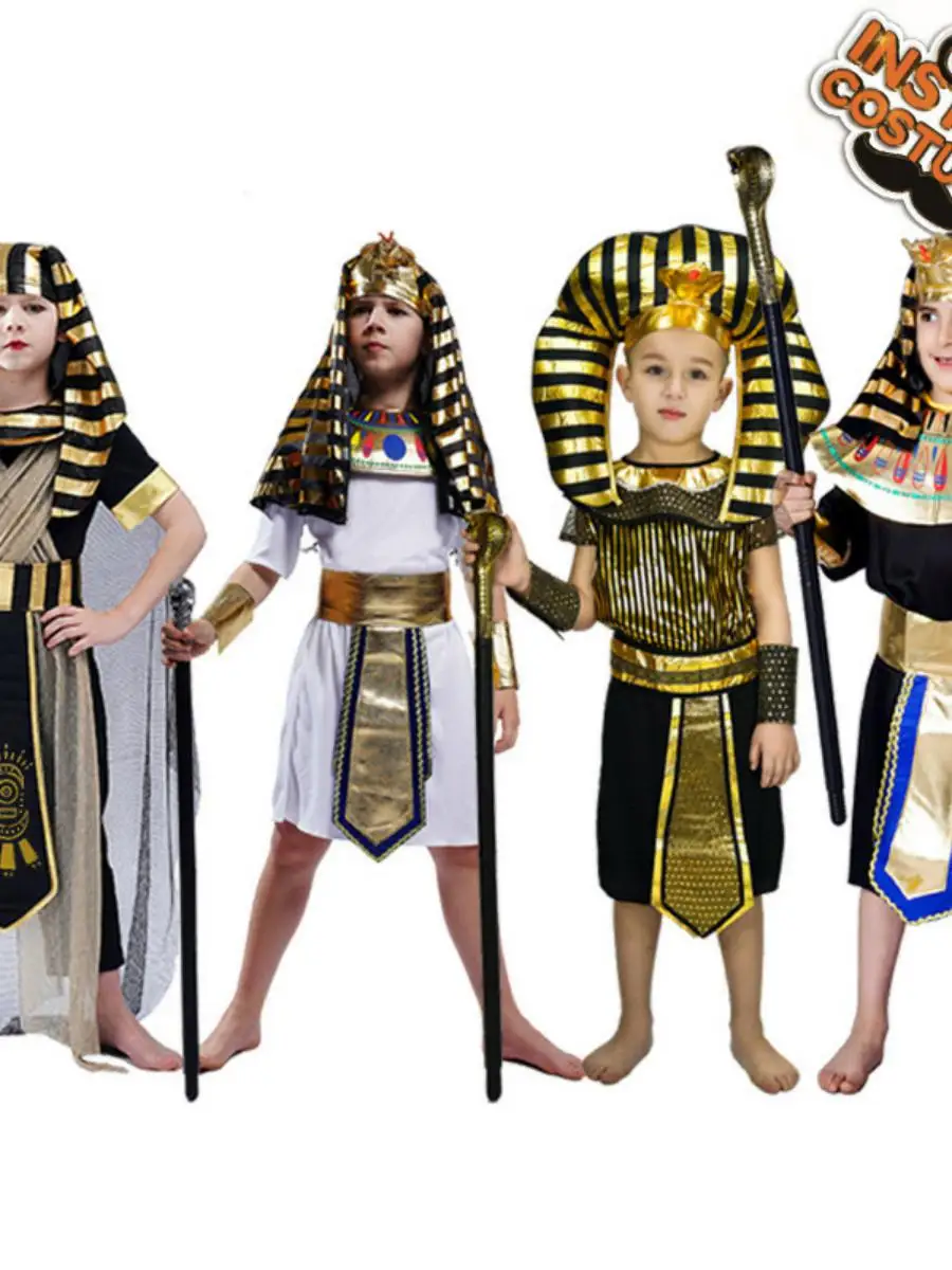 

New Arrival Boy's Halloween Role Play Little Pharaoh Stage Performance Priest Costume Traditional Chinese Ethnic Stage Costume
