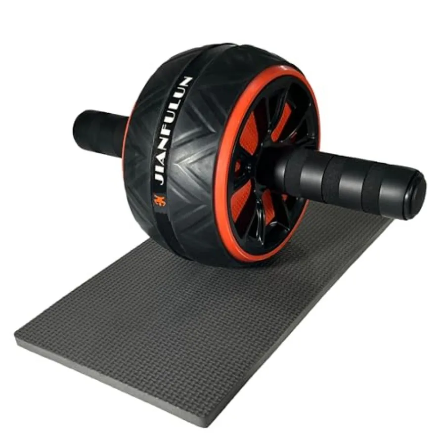 

Ab Roller Wheel for Core Abdominal Strength Workout - Portable Home Gym Exercise Equipment with Non-Slip Handles Knee Pad in Bl
