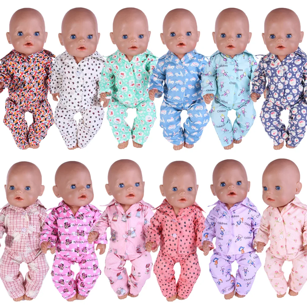 Doll Clothes Set Cartoon Pajama Accessories for 18