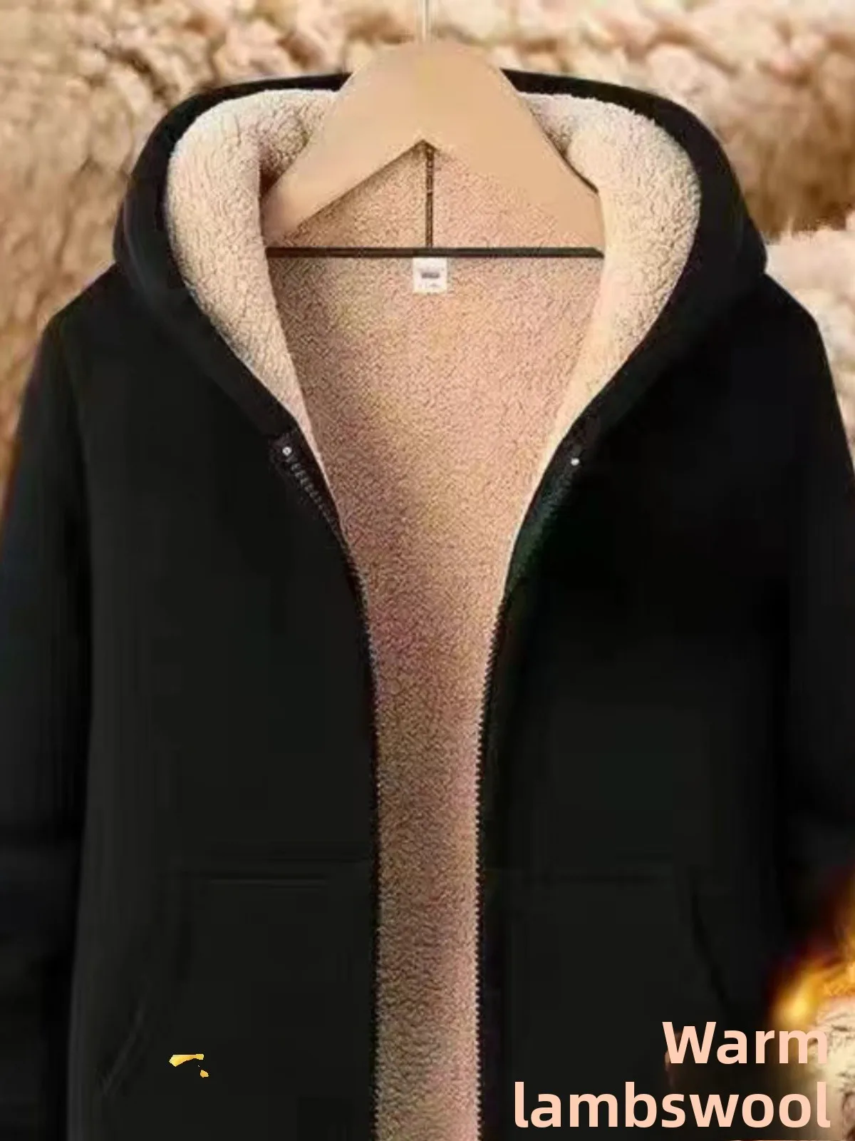 

2025 New Men's Zipper Fce Lined Lamb Velvet Sweatirt Set Casual Sportswear Thi Warm Long Pants Two Piece Set