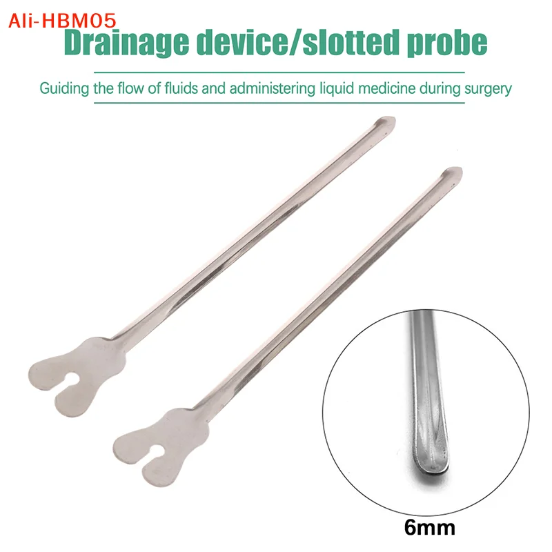 (HB05)2Pc 304 Stainless Steel Grooved Probe Anal Grooved Stabbing Probe Examination Guides Anorectal Instruments Anorectal Probe