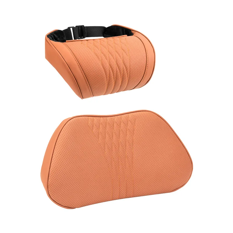 Universal Car Seat Headrest Nappa Leather Car Neck Pillow For JEEP Renegade Patriot Compass Wrangler Grand Auto Accessories