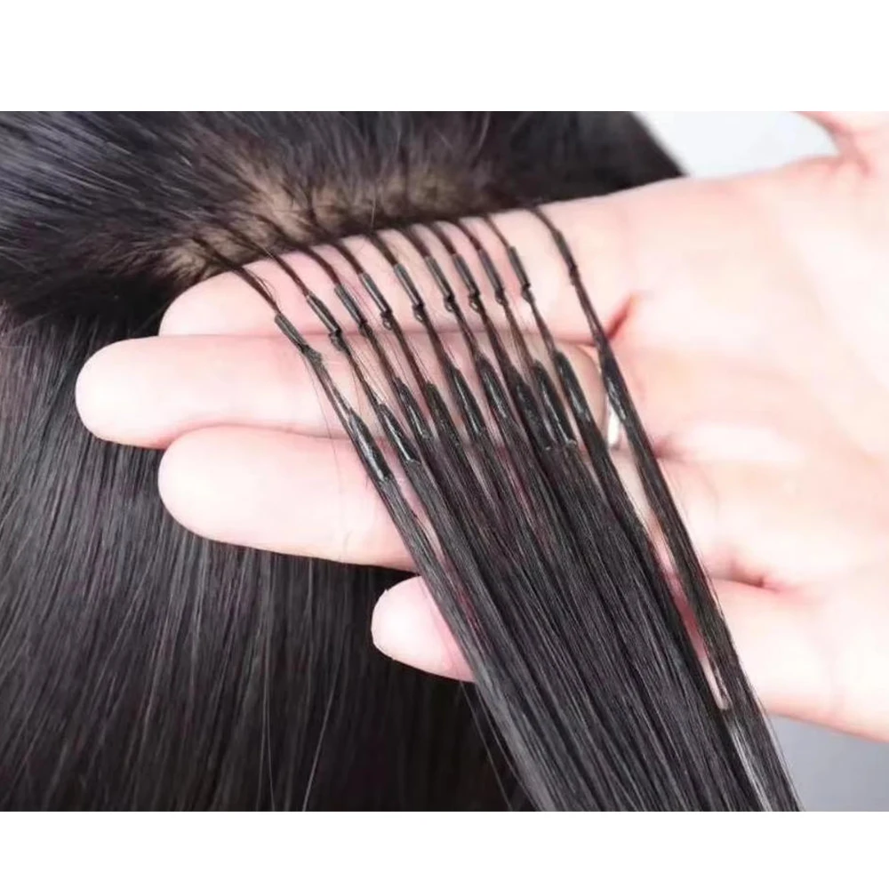 Wholesale 6d Hair Extensions 1nd Generation Virgin Natural Color Straight 6D Human Hair Extension Machine