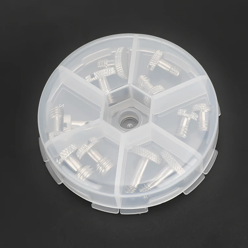 HDRIG 1/4"-20 & 3/8"-16 Slotted Screw Bolt Assortment With Plastic Storage Case For Camera Quick Release Plate (12 Pcs)