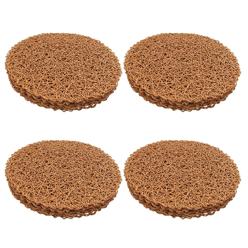 

Round Paper Woven Placemats,Decorative Rope Mesh Place Mats For Dining, Party And Wedding 48PCS