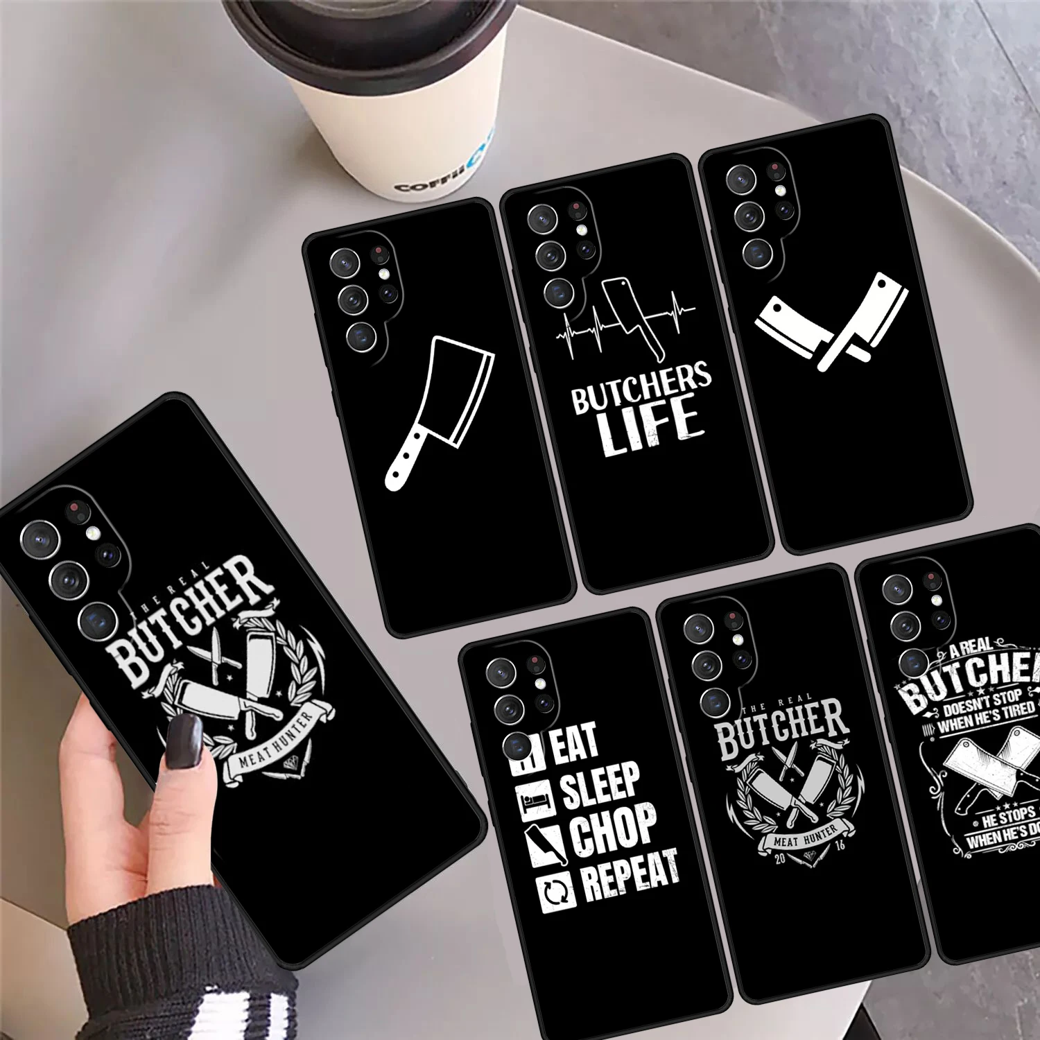 REAL BUTCHER CLASSIC RETRO Phone Case Cover For Samsung Galaxy S24 Ultra 23 S22 Plus S21 FE S20 S8 S9 S10 Note 10 Pro Note 20