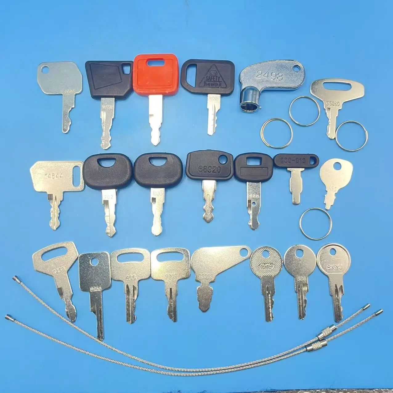 48pcs 166 430 Heavy Equipment Construction Ignition Key For Kobelco BOBCAT Excavator Keys 459A 5P8500 455 83353 14607