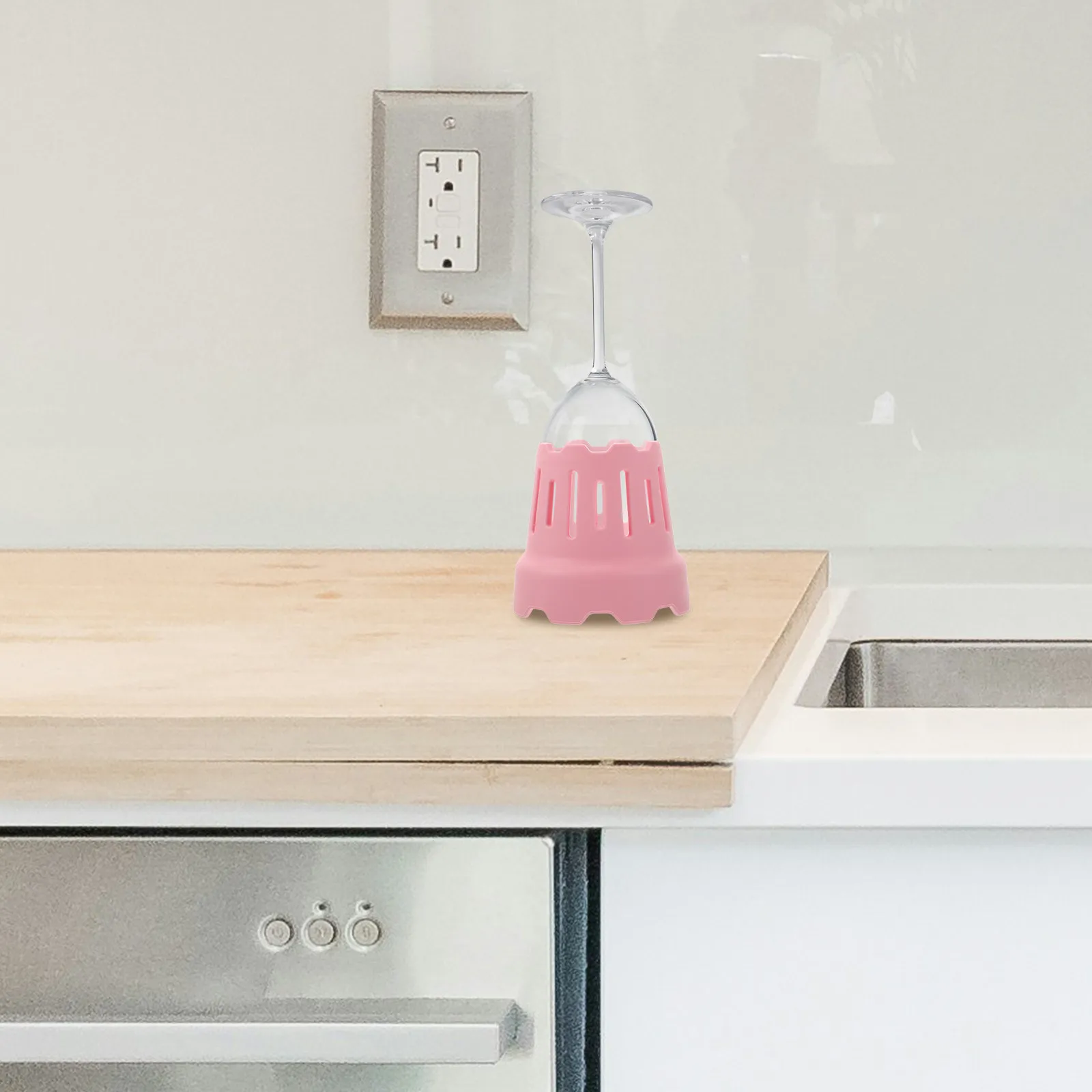 Silicone Water Bottle Drying Rack Pink Flexible Non-Slip Travel Mug Tumbler Dryer Stand Countertop Cup Holder Drainer Faster Air