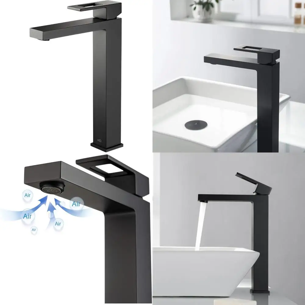 

Water-Saving Single Handle Vessel Faucet for Bathroom Sink | Solid Brass, High Arc Spout, Durable and Eco-Friendly Bathroom Sink