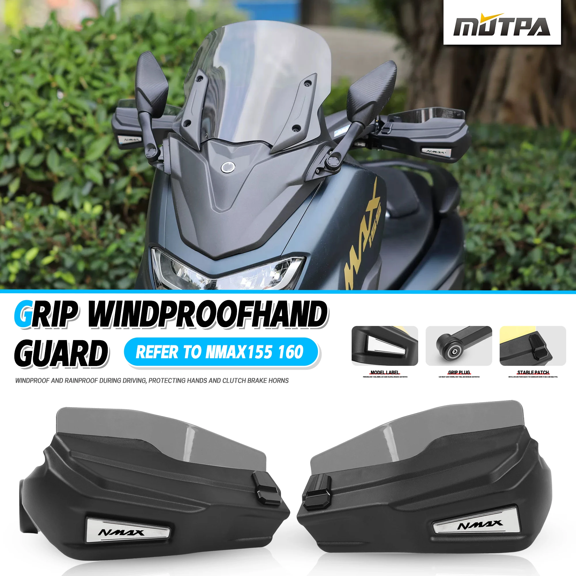 For YAMAHA NMAX155 NMAX160 Handguards Handlebar Guard Windshield Motorcycle NMAX 155 Handguard Shield Lever Protective Cover Set