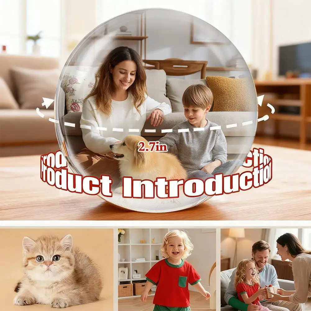 

3D 2.7-Inch Electronic Crystal Ball Video Player Memory Ball Light Crystal Glass Ball Player Electronic Video Crystal Ball Playe