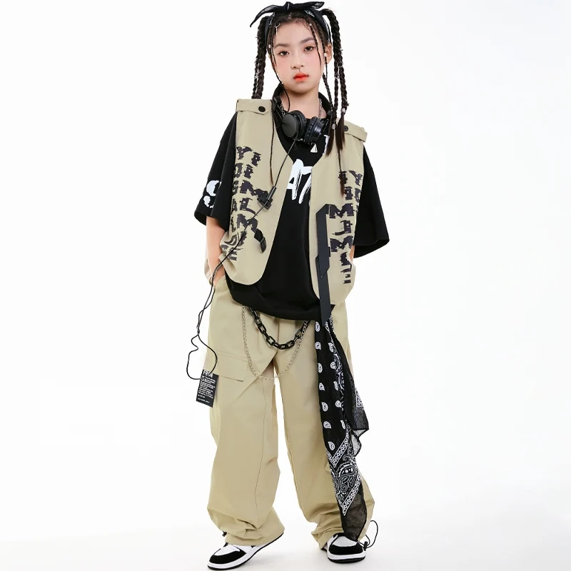 Cool Children Street Dance Performance Hip Hop Dance Costumes Kids Loose Girls Boys Group Jazz Dance Stage Clothes Wear DN20409