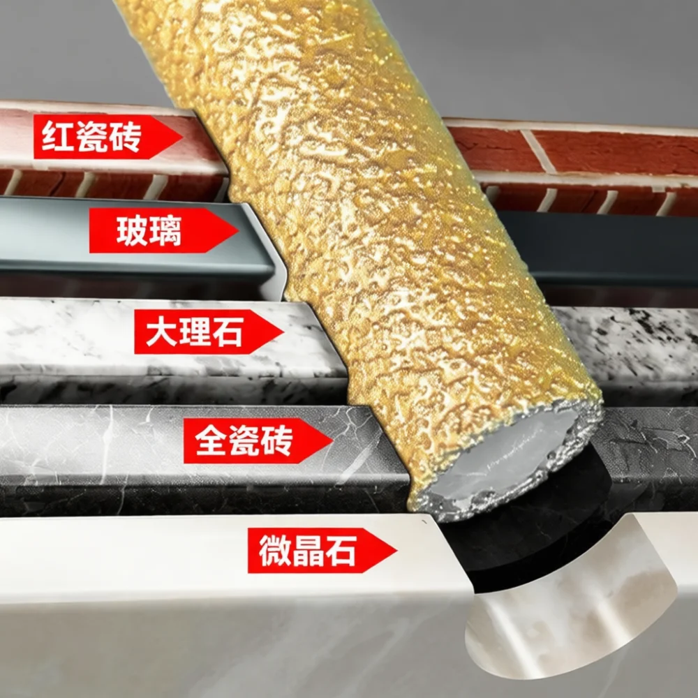 Diamond Brazed Dry Drilling Bit For Porcelain Tiles Glass Opening Saw Pointed Grinder Bits Milling Edging Power Tool Accessory