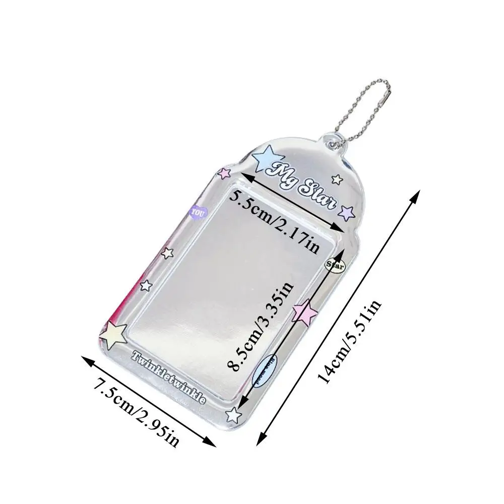 Creative Design Kpop Photocard Holder Card Protective Sleeves 3Inch PVC Card Holder Bus Card Student Card Case Stationery Silver